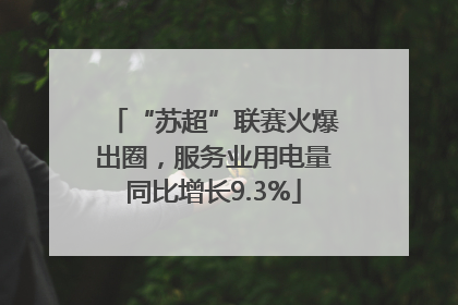 “苏超”联赛火爆出圈，服务业用电量同比增长9.3%